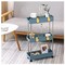 3 Tier Utility Carts Shelf Rack for Kitchen Bathroom Laundry Room Narrow Places in Navy Blue.